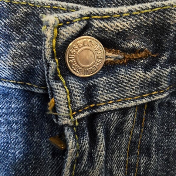 Levis 505 Denim Blue Jeans Size 38X27 Straight Leg‎ - Picture 6 of 7